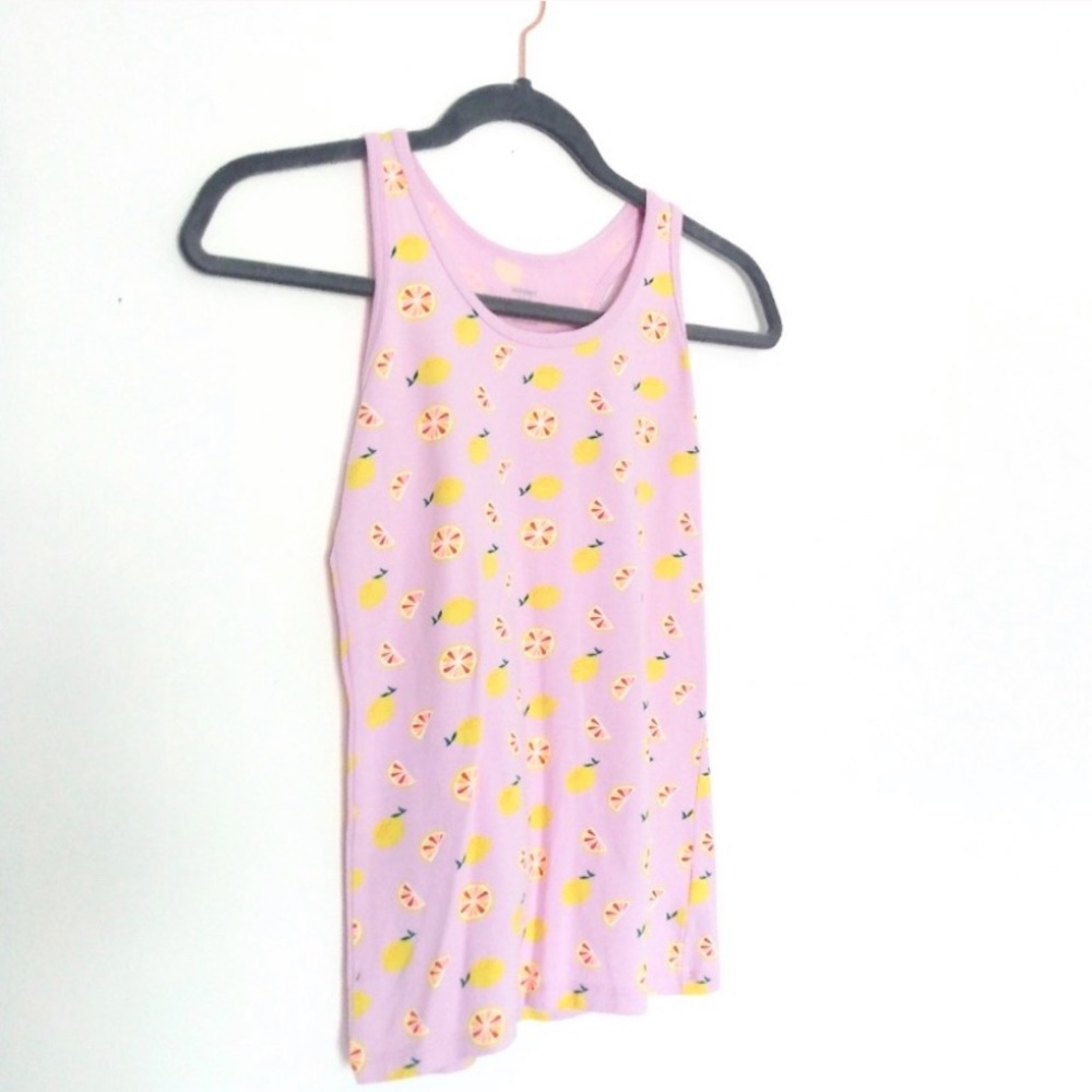 Old Navy Girl's Purple With Lemons Fitted Tank Top